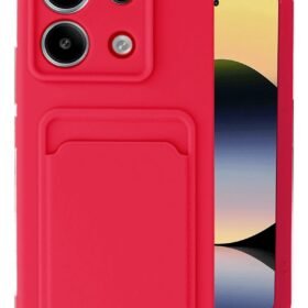 Xiaomi Redmi Note 13 Pro 5G Kılıf Kelvin Kartvizitli Silikon - Kırmızı-(5796)