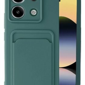 Xiaomi Redmi Note 13 Pro 5G Kılıf Kelvin Kartvizitli Silikon - Koyu Yeşil-(5796)