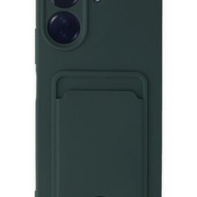 Xiaomi Redmi 13C Kılıf Kelvin Kartvizitli Silikon - Koyu Yeşil-(5796)