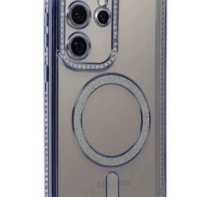 Samsung Galaxy S24 Ultra Kılıf Joke Simli Magneticsafe Kılıf - Mavi-(5796)