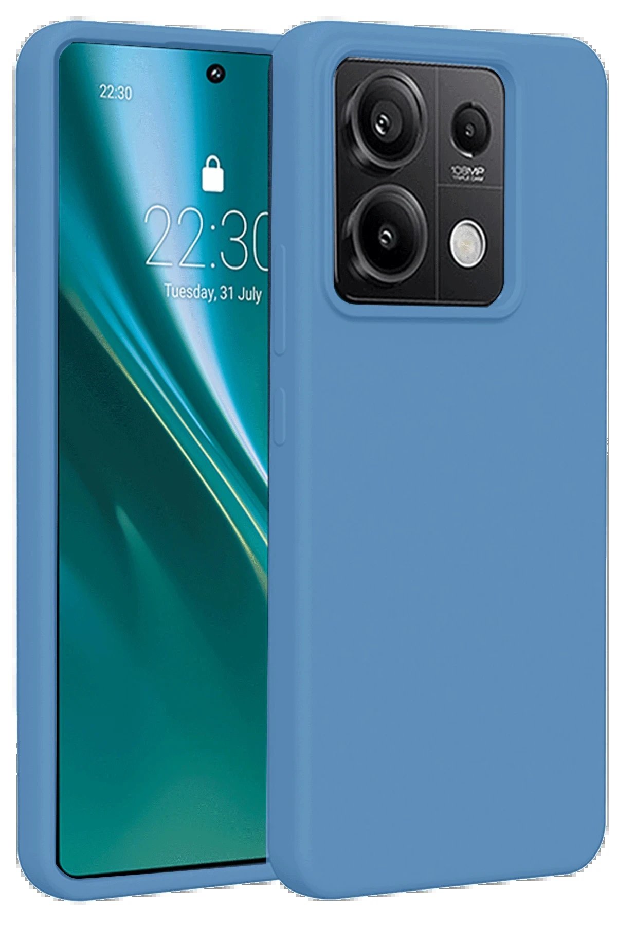 Xiaomi Redmi Note 13 Pro 4G Kılıf First Silikon - Mavi-(5796)