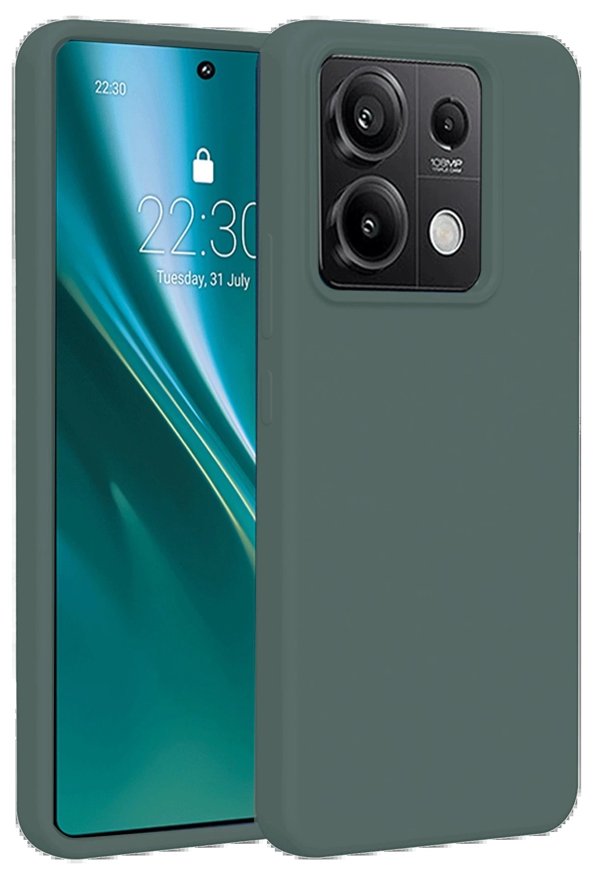 Xiaomi Redmi Note 13 Pro 4G Kılıf First Silikon - Koyu Yeşil-(5796)