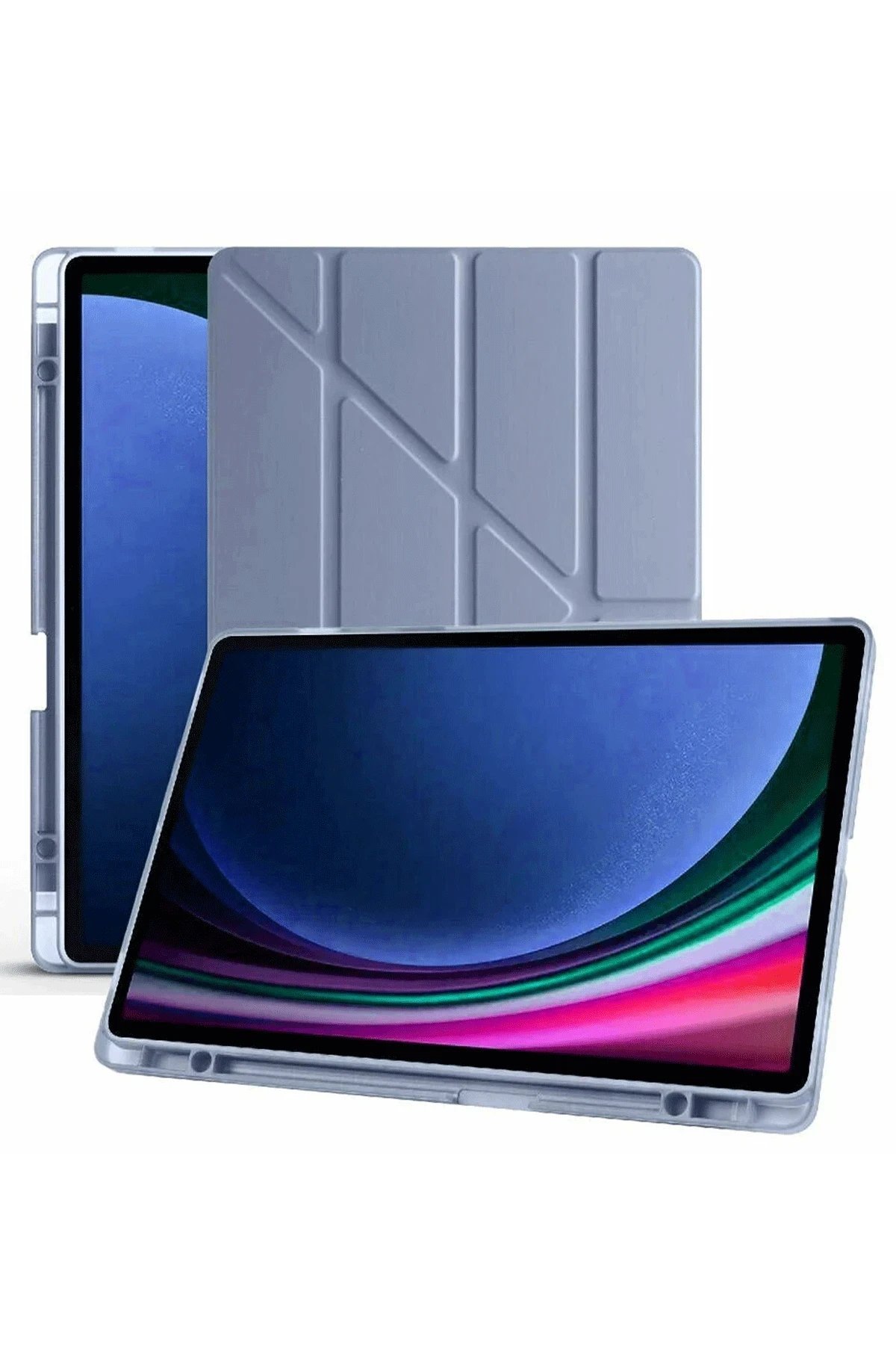 Samsung Galaxy X610 Tab S9 FE Plus 12.4 Kılıf Kalemlikli Mars Tablet Kılıfı - Lila-(5796) - Görsel 4