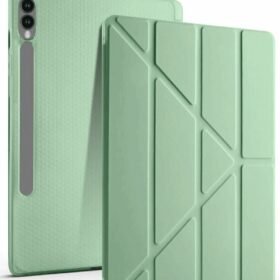 Samsung Galaxy X610 Tab S9 FE Plus 12.4 Kılıf Kalemlikli Mars Tablet Kılıfı - Açık Yeşil-(5796)