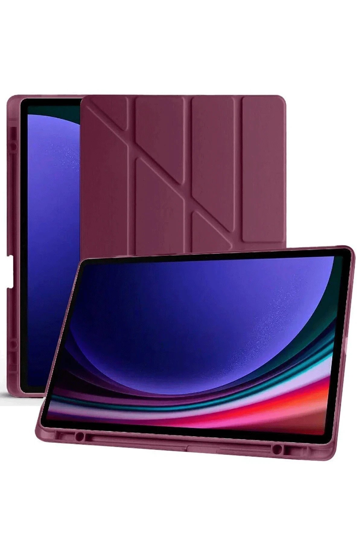 Samsung Galaxy X610 Tab S9 FE Plus 12.4 Kılıf Kalemlikli Mars Tablet Kılıfı - Mor-(5796) - Görsel 4