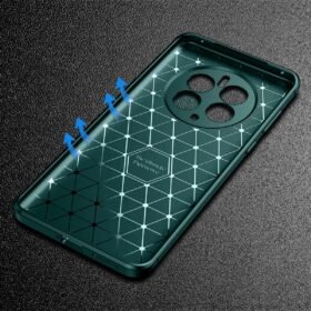 Realme 12 Pro Plus Kılıf Auto Focus Karbon Kapak - Koyu Yeşil-(5796)