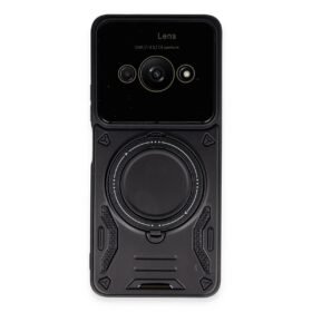 Xiaomi Poco C61 Kılıf Joy Lens Standlı Kapak - Siyah-(5796)