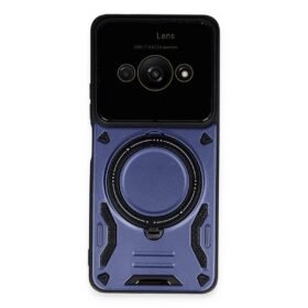 Xiaomi Poco C61 Kılıf Joy Lens Standlı Kapak - Lacivert-(5796)