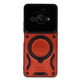 Xiaomi Poco C61 Kılıf Joy Lens Standlı Kapak - Kırmızı-(5796)