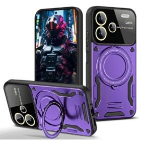 Xiaomi Redmi Note 13 Pro Plus Joy Lens Standlı Kapak - Mor-(5796)