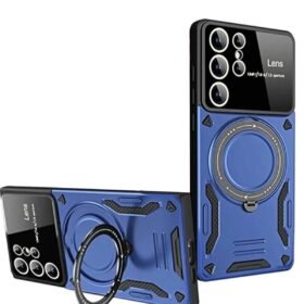 Samsung Galaxy S24 Ultra Kılıf Joy Lens Standlı Kapak - Lacivert-(5796)