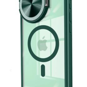 iPhone 14 Pro Max Kılıf Teleskop Lens Magsafe Silikon Kapak - Koyu Yeşil-(5796)