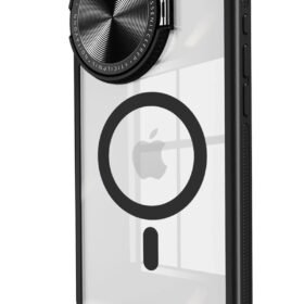 iPhone 15 Pro Max Kılıf Teleskop Lens Magsafe Silikon Kapak - Siyah-(5796)