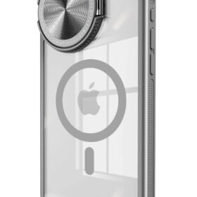 iPhone 15 Pro Max Kılıf Teleskop Lens Magsafe Silikon Kapak - Titan Gri-(5796)