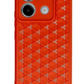 Xiaomi Redmi Note 13 Pro 5G Kılıf Petek Silikon Kapak - Kırmızı-(5796)