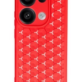 Xiaomi Redmi Note 13 Pro 4G Kılıf Petek Silikon Kapak - Kırmızı-(5796)