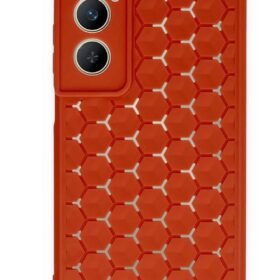 Realme C65 Kılıf Petek Silikon Kapak - Kırmızı-(5796)