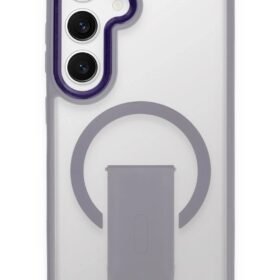 Samsung Galaxy S24 Tork Magsafe Standlı Kapak - Lila-(5796)