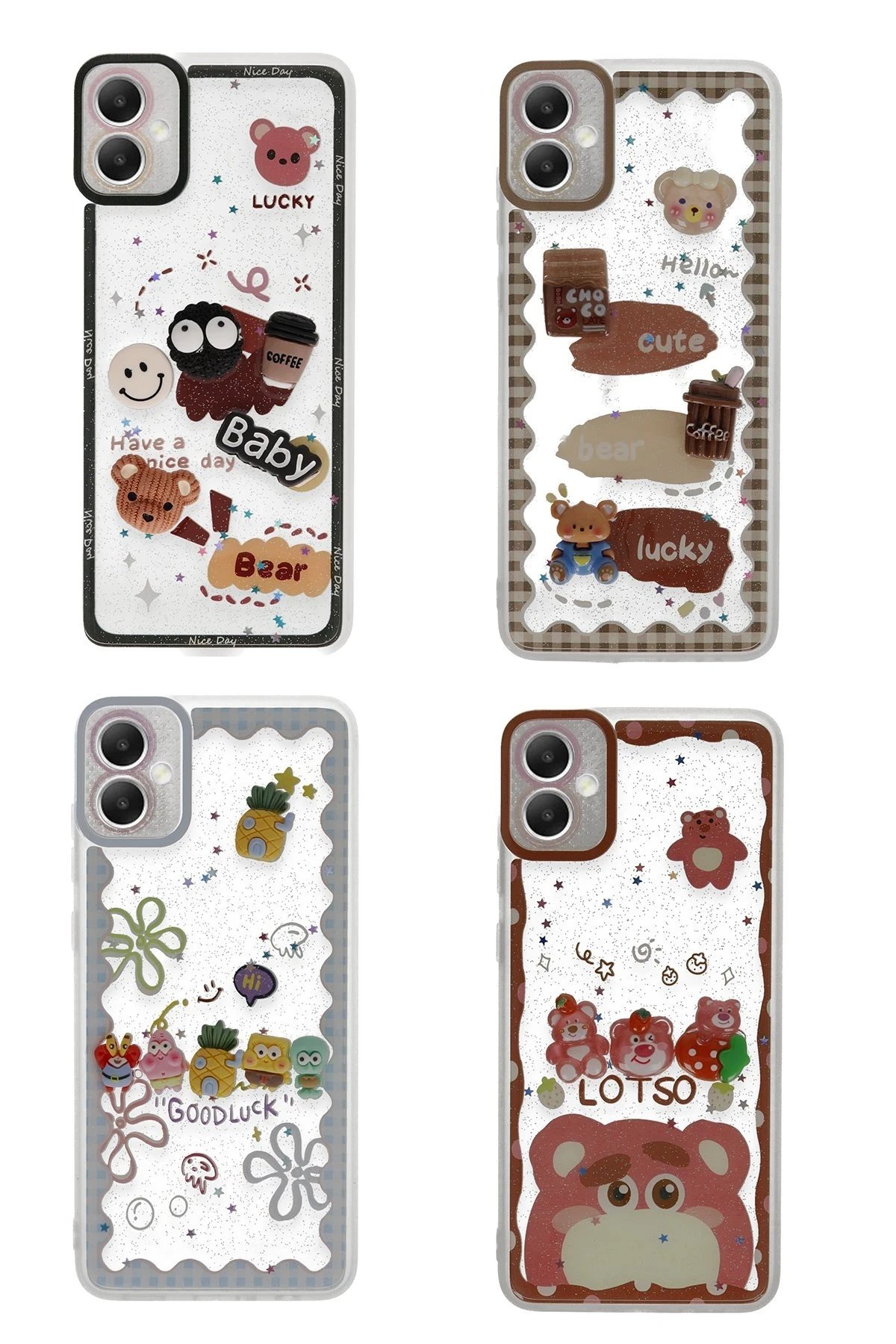 Samsung Galaxy A05 Kılıf Sweet Desenli Silikon Kapak - Sarı-(5796) - Görsel 2