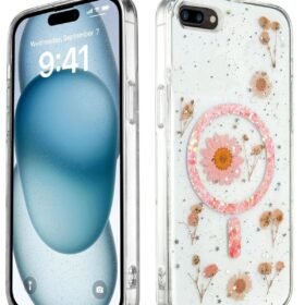 iPhone 7 Kılıf Daisy Simli Magsafe Kapak - Pembe-(5796)