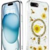 iPhone 7 Kılıf Daisy Simli Magsafe Kapak - Gold-(5796)