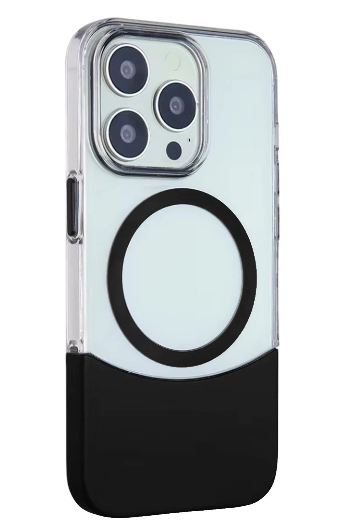 iPhone 15 Pro Max PC Suit Magsafe Kapak - Siyah-(5796)