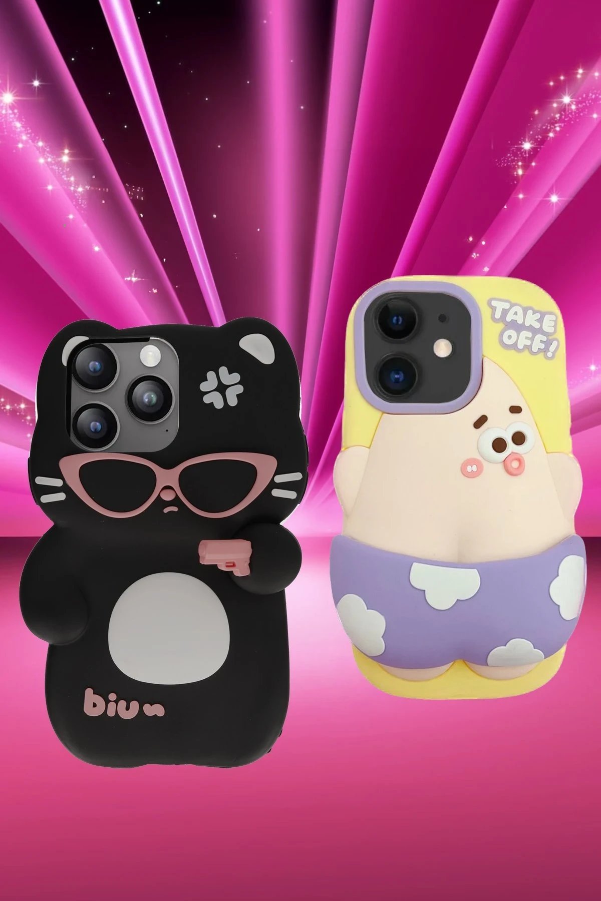 iPhone 11 Kılıf Poky Karakter Silikon Kapak - Desen 3-(5796) - Görsel 2