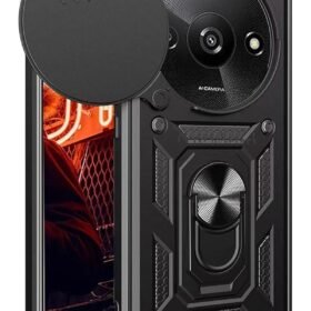 Xiaomi Redmi A3 4G Kılıf Pars Lens Yüzüklü Silikon - Siyah-(5796)