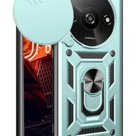 Xiaomi Redmi A3 4G Kılıf Pars Lens Yüzüklü Silikon - Yeşil-(5796)