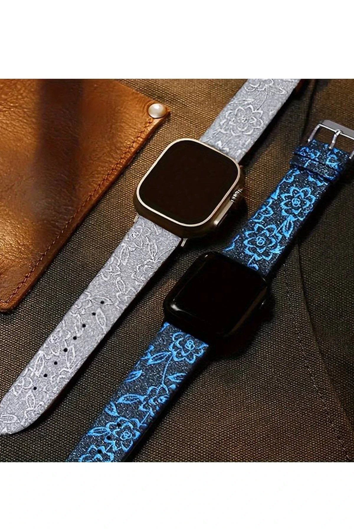 Apple Watch 38mm Creeper Desenli Kordon - Kahverengi-(5796) - Görsel 3