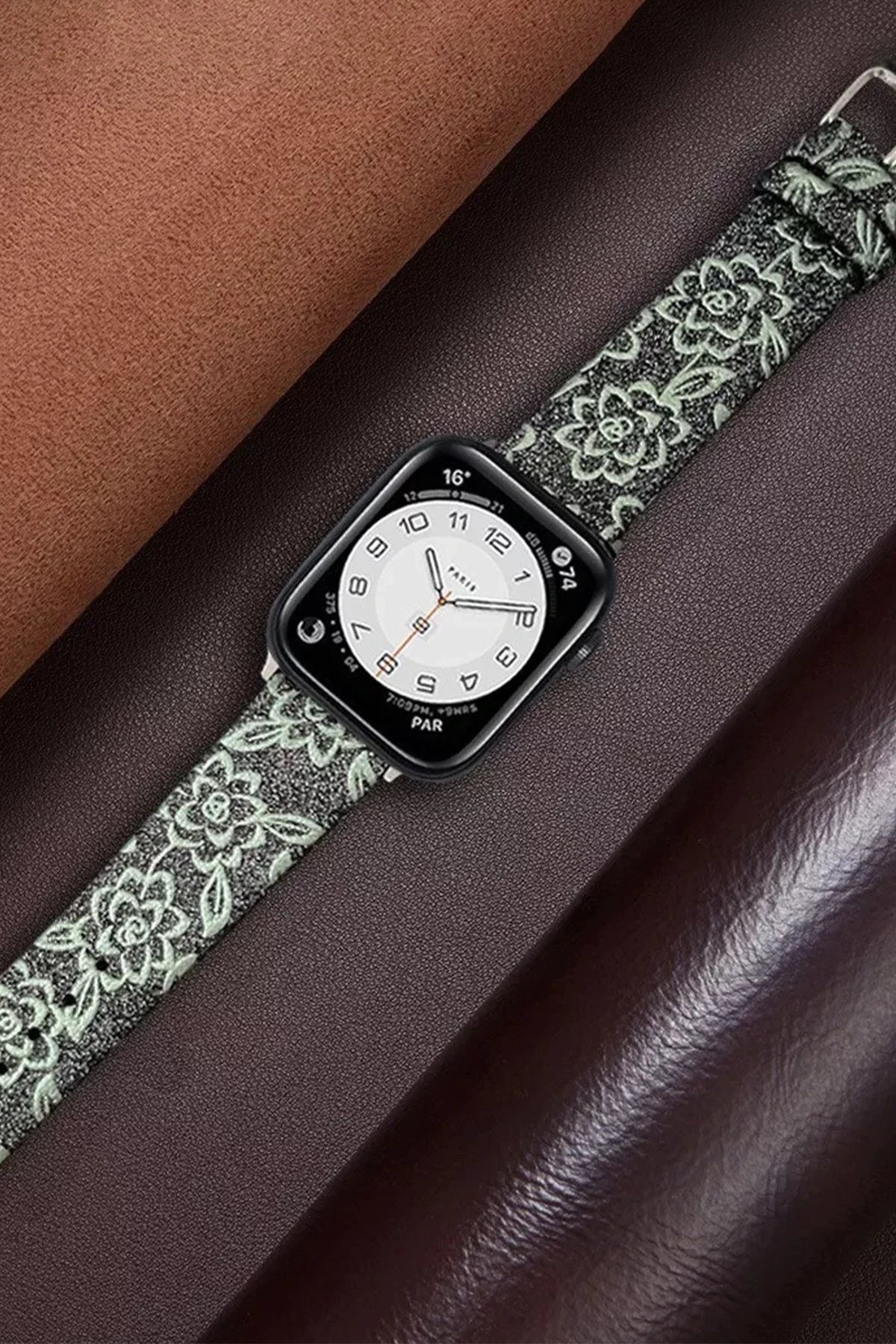 Apple Watch 42mm Creeper Desenli Kordon - Kahverengi-(5796) - Görsel 2