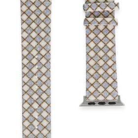 Apple Watch 42mm Karo Motif Kordon - Lila-(5796)