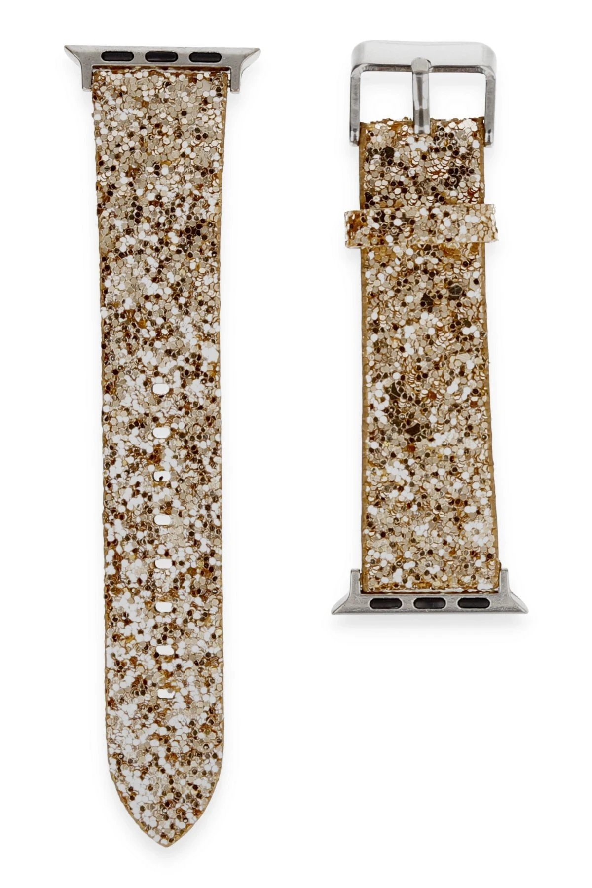 Apple Watch 42mm Starry Taşlı Kordon - Gold-(5796)