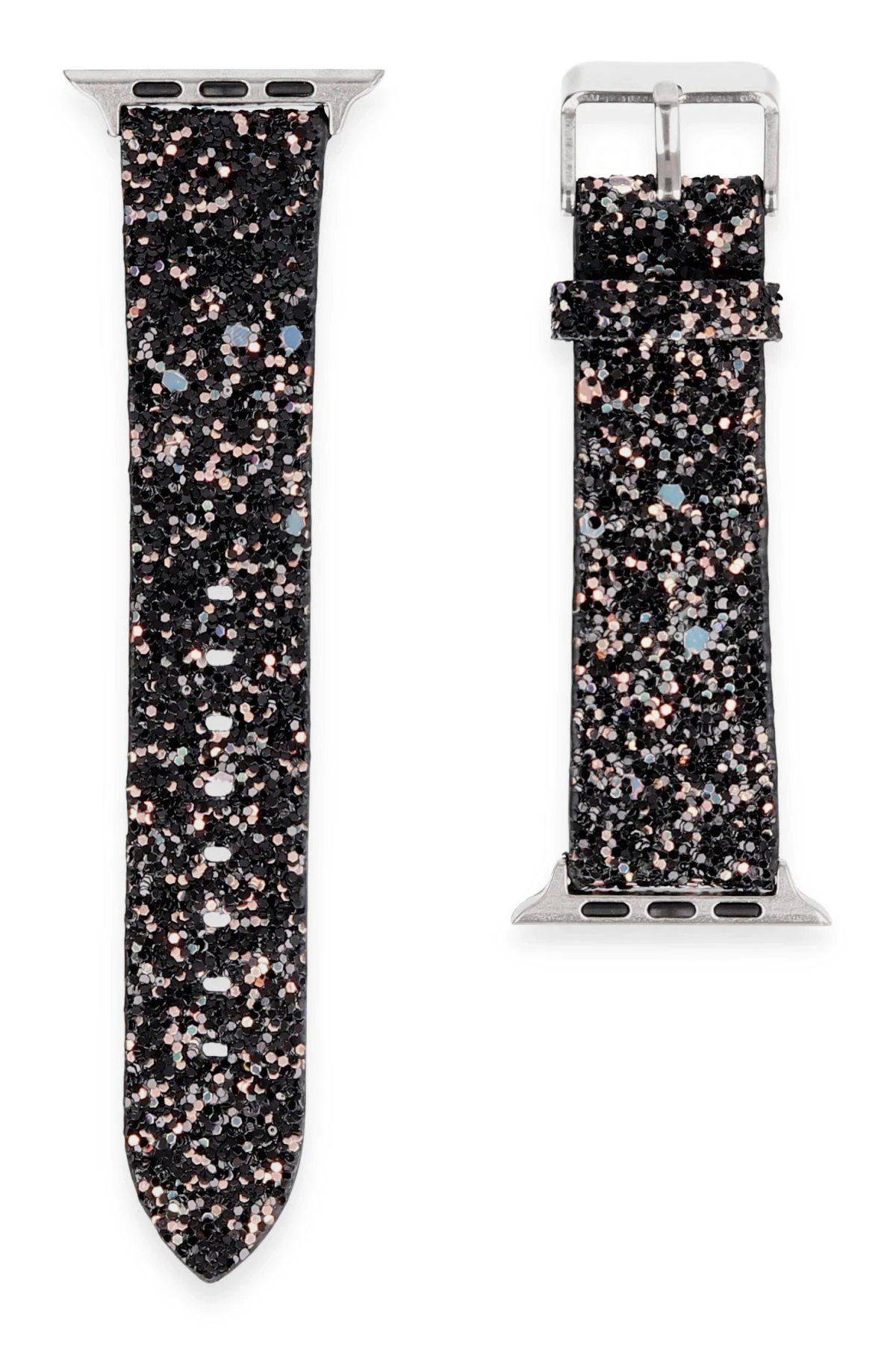 Apple Watch 38mm Starry Taşlı Kordon - Siyah-(5796)