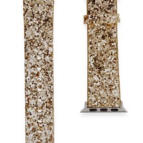 Apple Watch 38mm Starry Taşlı Kordon - Gold-(5796)