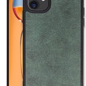 iPhone 11 Kılıf Aras Deri Kapak - Koyu Yeşil-(5796)
