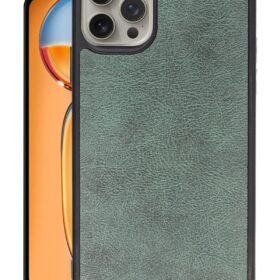 iPhone 14 Pro Max Kılıf Aras Deri Kapak - Koyu Yeşil-(5796)