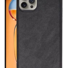 iPhone 15 Pro Max Kılıf Aras Deri Kapak - Siyah-(5796)