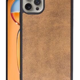 iPhone 15 Pro Max Kılıf Aras Deri Kapak - Taba-(5796)