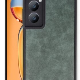 Realme C65 Kılıf Aras Deri Kapak - Koyu Yeşil-(5796)