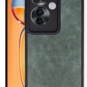 Oppo Reno 11F Kılıf Aras Deri Kapak - Koyu Yeşil-(5796)