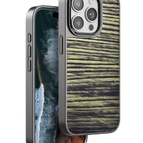 iPhone 14 Pro Wave Kapak - Koyu Kahve-(5796)