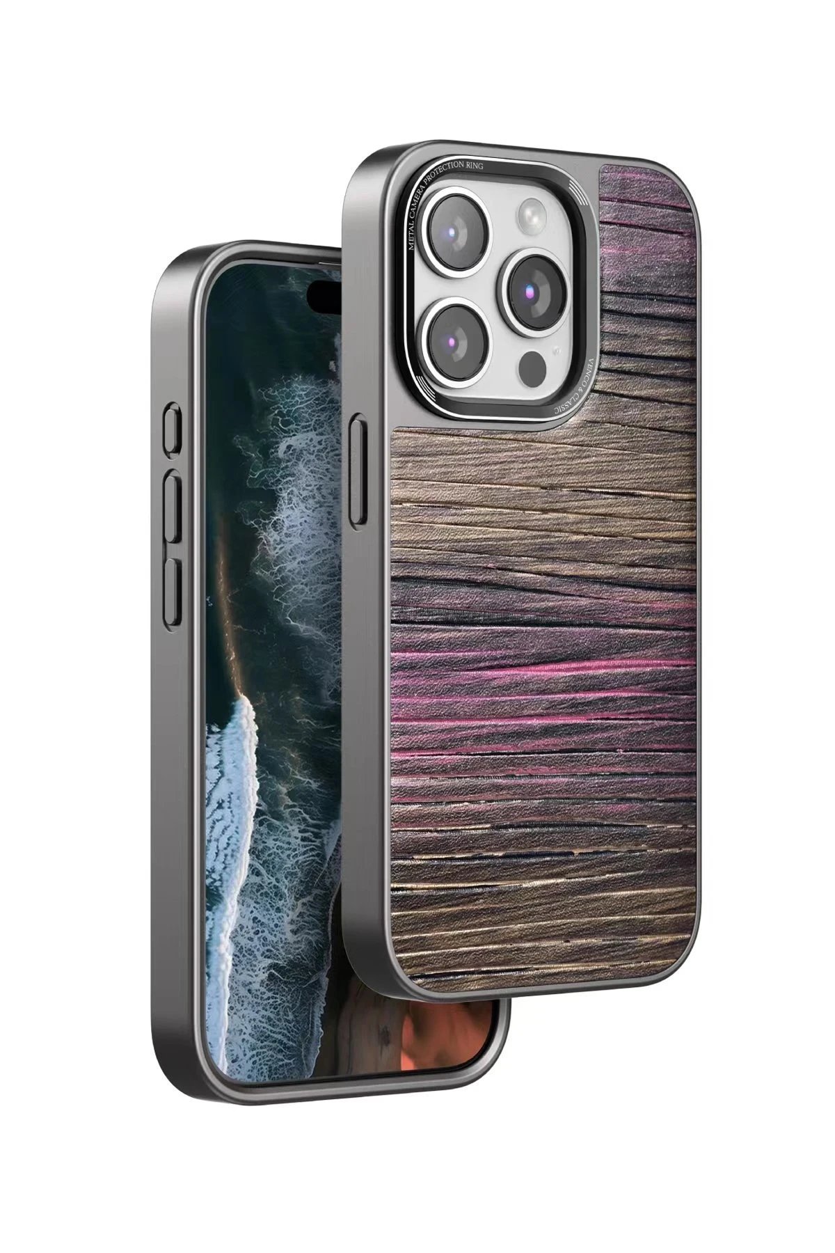 iPhone 14 Pro Max Wave Kapak - Pembe-(5796)