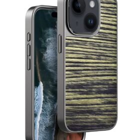 iPhone 15 Wave Kapak - Koyu Kahve-(5796)