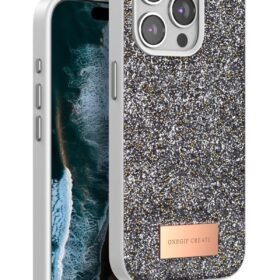 iPhone 14 Pro Bright Simli Kapak - Gümüş-(5796)