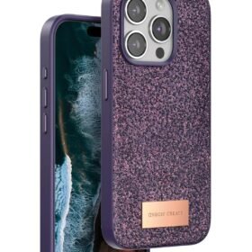 iPhone 15 Pro Bright Simli Kapak - Derin Mor-(5796)