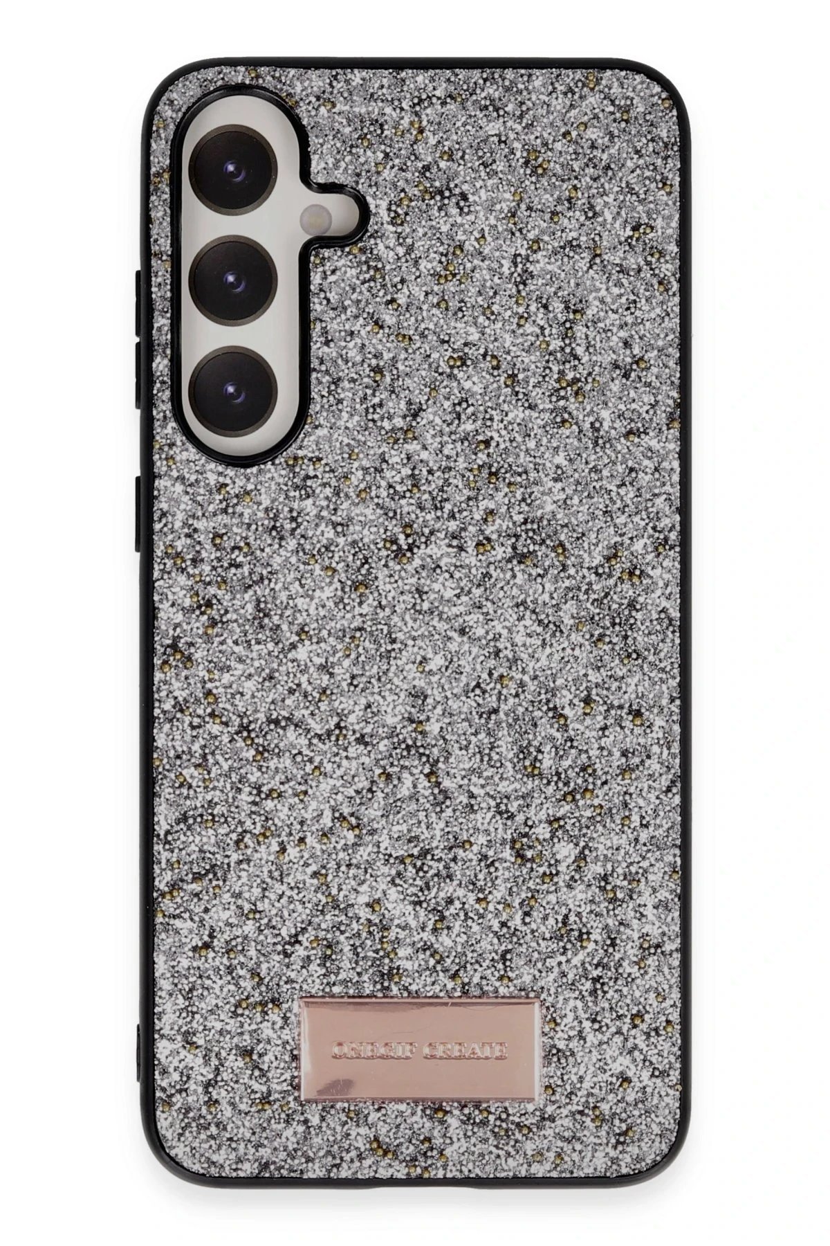 Samsung Galaxy A55 5G Bright Simli Kapak - Gümüş-(5796)