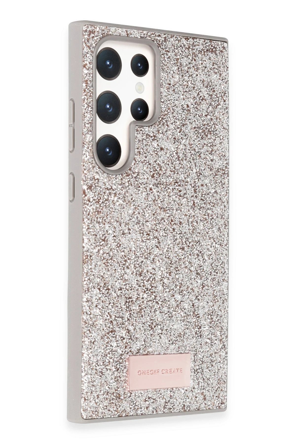 Samsung Galaxy S23 Ultra Bright Simli Kapak - Gold-(5796) - Görsel 2