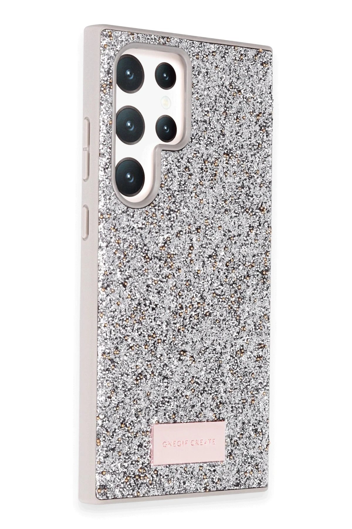 Samsung Galaxy S24 Ultra Bright Simli Kapak - Gümüş-(5796) - Görsel 2