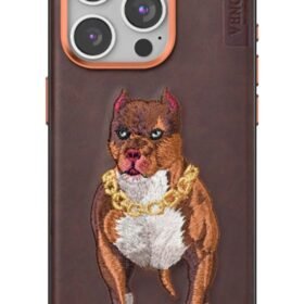 iPhone 15 Pro Perma Desenli Kapak - Kahverengi-(5796)